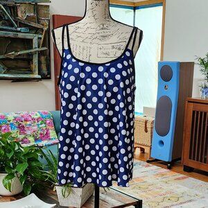 OMICHIC Navy Blue and White Polka Dot Tankini
